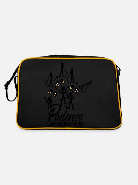 Podi Rudel - Retro Tasche - Schwarz/Gold - Hinten