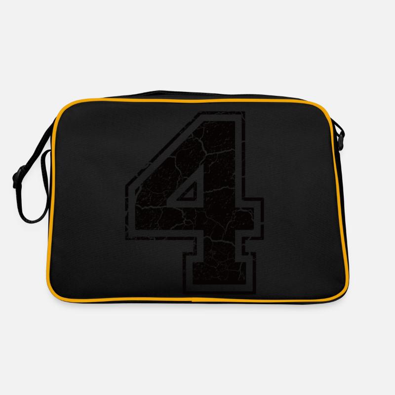 4 four vier black schwarz (uk) Retro Bag