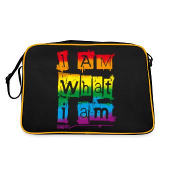 I AM WHAT I AM - Retro Bag - black/gold - Back
