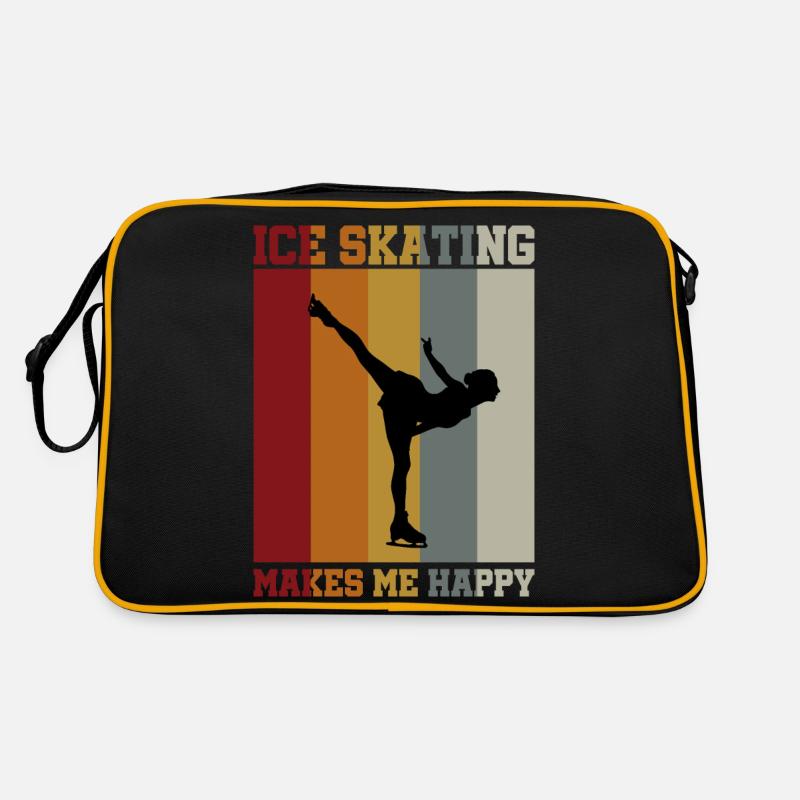 Ice Skating makes me happy Retro Tasche
