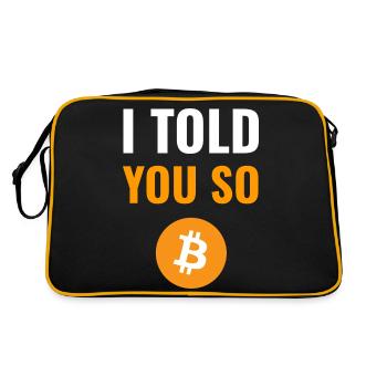 I Told You So - for bitcoin investors - Retro Bag - black/gold - Back