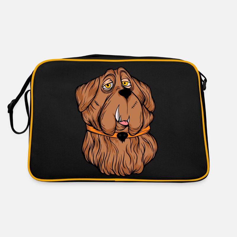 Chiens drôles 15 - Sac Retro - noir/or