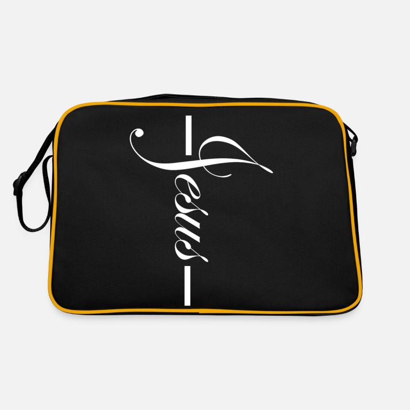Jesus Kirche Katholisch Evangelisch Christlich - Retro Tasche - Schwarz/Gold