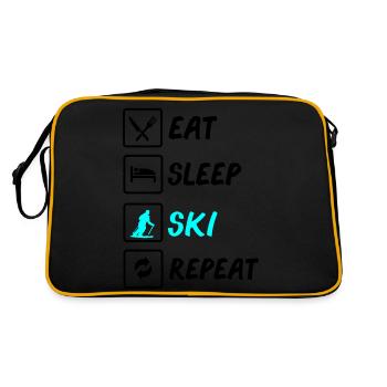 eat sleep ski repeat - Sac Retro - noir/or - Dos