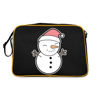Schneemann - Retro Tasche - Schwarz/Gold - Hinten