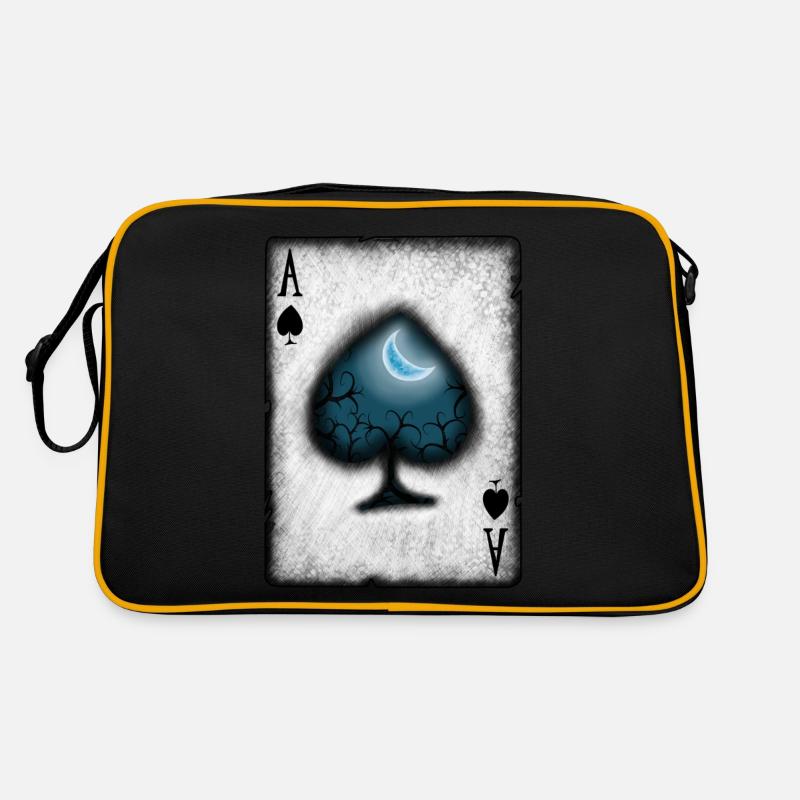Pik-Ass mit dem Mond - Retro Tasche - Schwarz/Gold