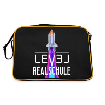 Realschule Grundschulabschluss Schulabschluss - Retro Tasche - Schwarz/Gold - Hinten