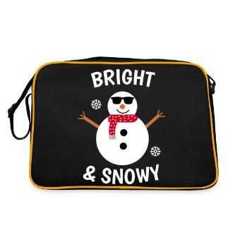 Bright and snowy winter snowman - Retro Bag - black/gold - Back