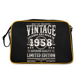 Legenden werden 1958 geboren - Retro Tasche - Schwarz/Gold - Hinten