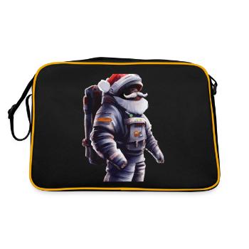 Santa Claus in Spacesuit Gift Idea - Retro Bag - black/gold - Back