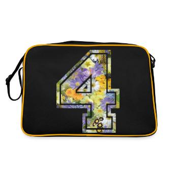 Number 4 flower, Football team, university basketball - Retro Bag - black/gold - Back