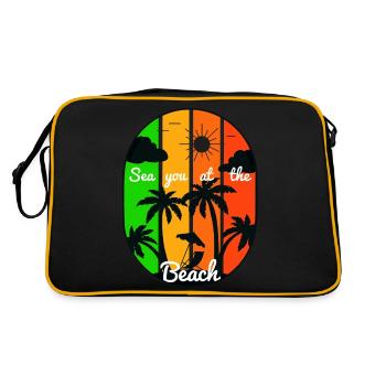 Time out - Beach - Holiday - Relax - Summer break - Retro Bag - black/gold - Back