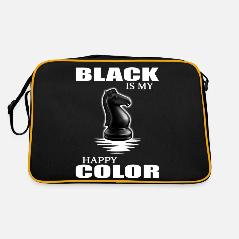 Échecs et échec et mat Joueur d’échecs « couleur noire » Sac Retro