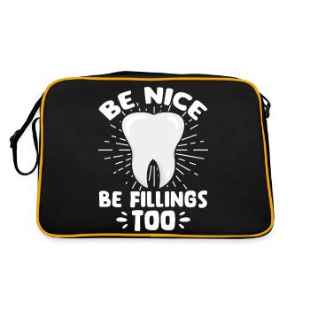 Be Nice Be Filling Too Tooth Doctor Dental - Retro Bag - black/gold - Back