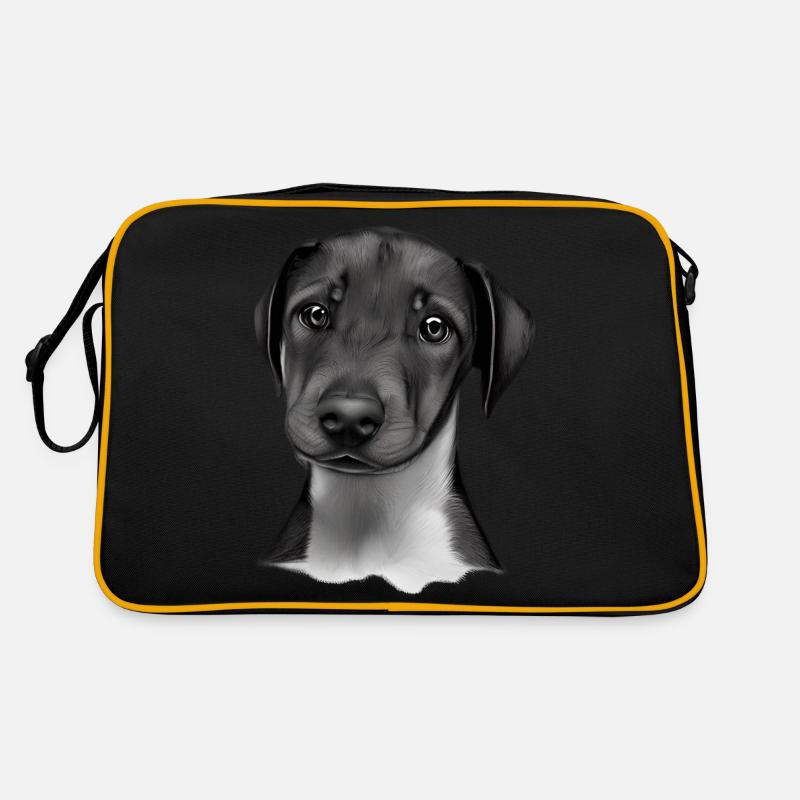 Dobermann Dobermannwelpe Hund Dobermanntrainer Retro Tasche