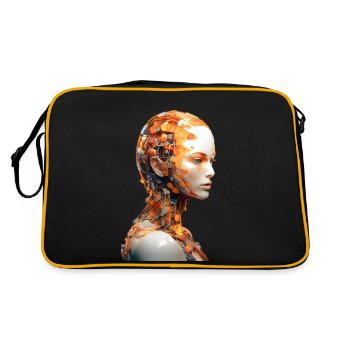 Portrait of a female android - Retro Bag - black/gold - Back