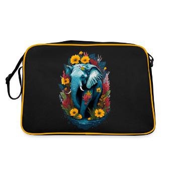 Éléphant mignon - Sac Retro - noir/or - Dos