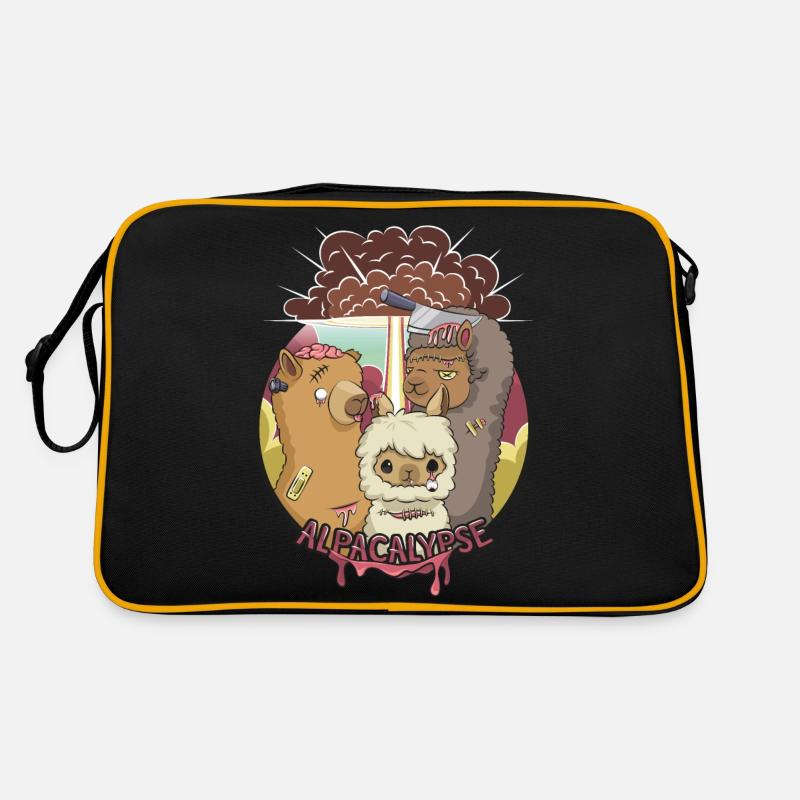 Alpakalypse - Retro Tasche - Schwarz/Gold
