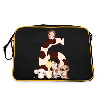 6th Anniversary - Sixth Anniversary Animals - Retro Bag - black/gold - Back