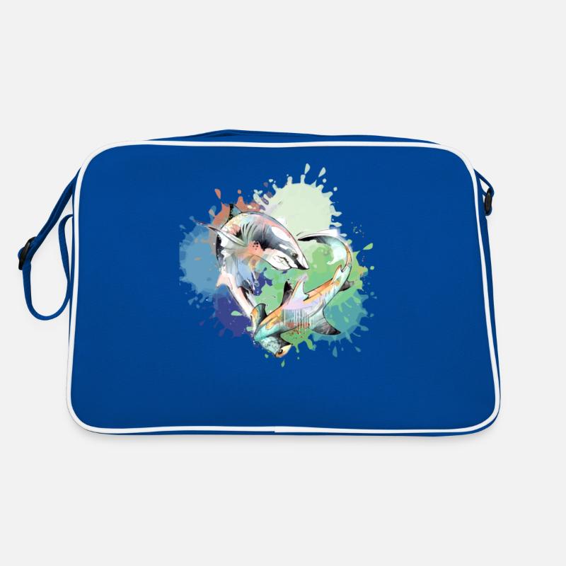 Requin, requins, poisson, requin-marteau, graffiti, coloré Sac Retro