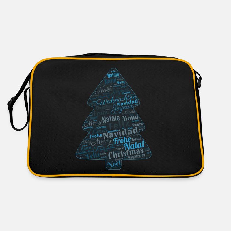 Weihnachten Geschenkidee - Retro Tasche - Schwarz/Gold