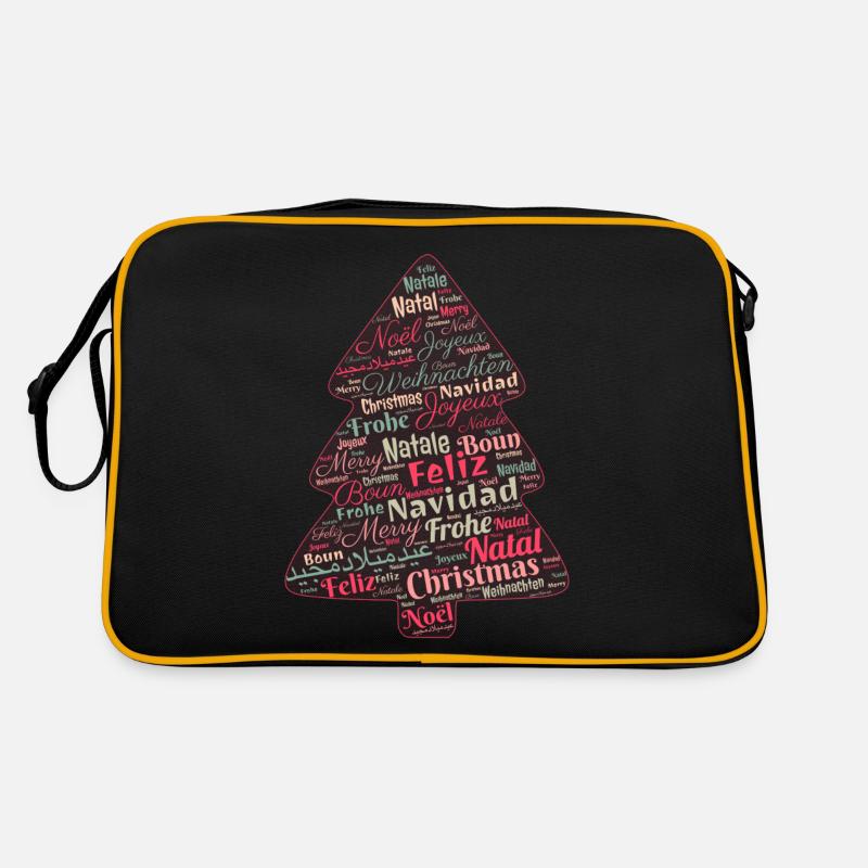 Weihnachten Geschenkidee - Retro Tasche - Schwarz/Gold