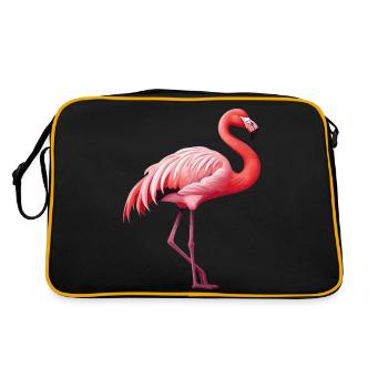 Flamingo - Retro Tasche - Schwarz/Gold - Hinten