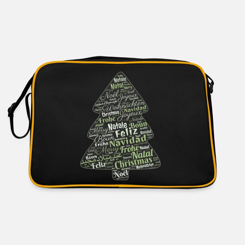 Weihnachtsbaum - Retro Tasche - Schwarz/Gold