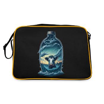 Cow Bottle - Retro Bag - black/gold - Back