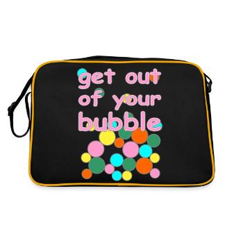 bubble englische Version - Retro Tasche - Schwarz/Gold - Hinten