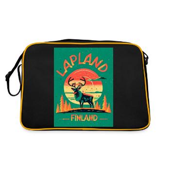Renne au clair de lune en Laponie Finlande - Sac Retro - noir/or - Dos
