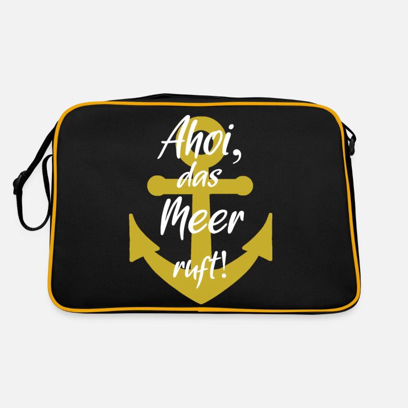 Ahoi das Meer ruft Retro Tasche