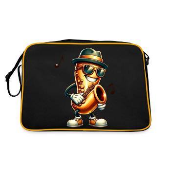 Jazz It! 🎷 Cool Saxophone with Hat and Shades - Retro Bag - black/gold - Back