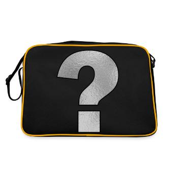 Punctuation Mark Question Mark Silver - Retro Bag - black/gold - Back