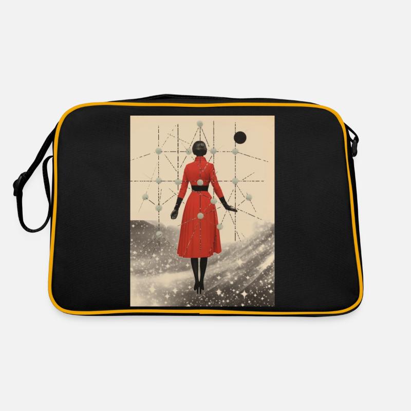 Schneestrahl-Collage Retro Tasche