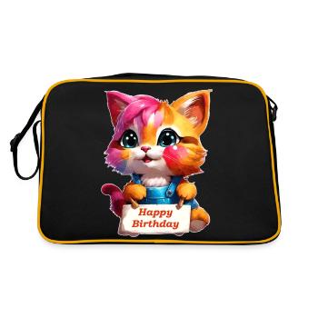 Un marrant chaton d'anniversaire - Sac Retro - noir/or - Dos