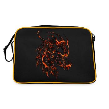 Fantasy Dragon Anime Dragon Head Mythical reptile - Retro Bag - black/gold - Back