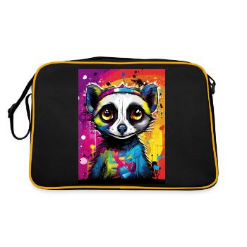 [] Suricate amoureux : affection colorée - Sac Retro - noir/or - Dos