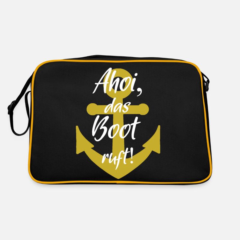 Ahoi das boot ruft - Retro Tasche - Schwarz/Gold