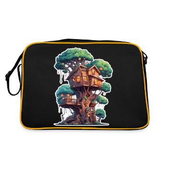 Cabane dans les arbres / Cime des arbres / Cabane dans les arbres / Aventure - Sac Retro - noir/or - Dos