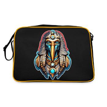 Ägypten / Pharao / Mumien / Hieroglyphen / Sphinx - Retro Tasche - Schwarz/Gold - Hinten