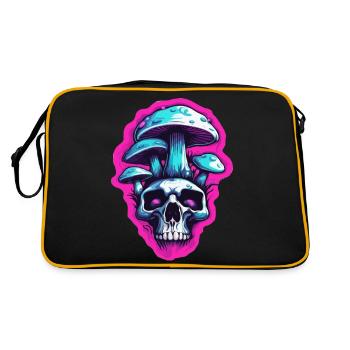 Mushroom / Mushroom / Meadow / Forest / Goa / Psy - Retro Bag - black/gold - Back