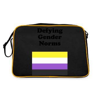 Non Binary Flag Defying Gender Norms - Retro Bag - black/gold - Back