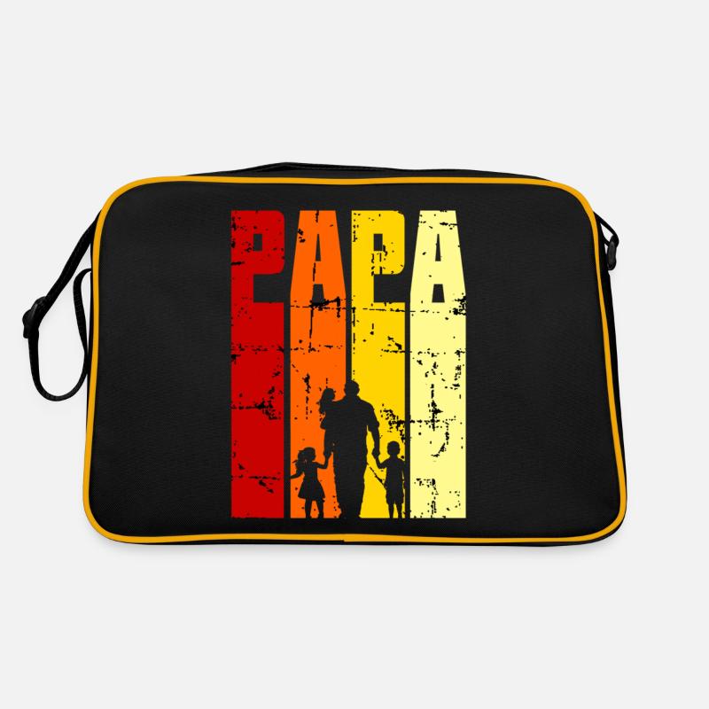 Papa 3 Kinder stolzer Retro Tasche