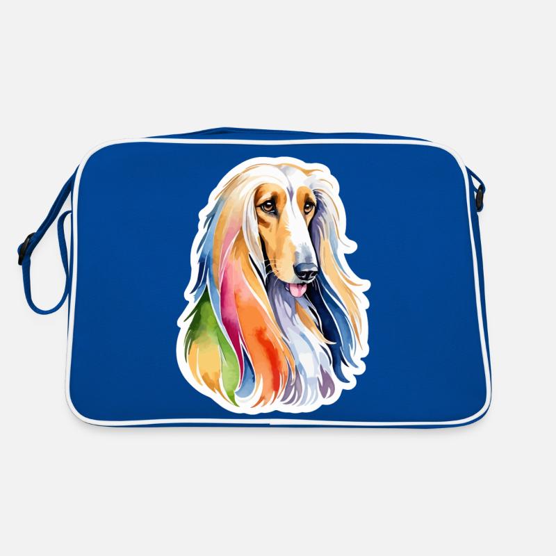 Lévrier afghan aquarelle Sac Retro