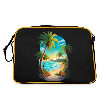 Plage de palmiers - Sac Retro - noir/or - Dos