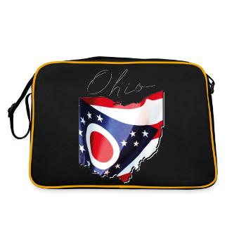 Ohio (United States) | Real Flag | Flag Map Script - Retro Bag - black/gold - Back