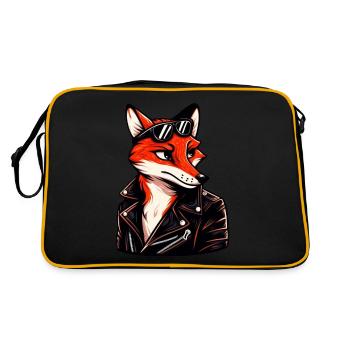 Cooler Fuchs - Vintage Tier - Retro Tasche - Schwarz/Gold - Hinten