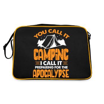 You Call It Camping I Call It Preparing For The - Retro Tasche - Schwarz/Gold - Hinten