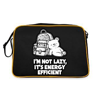 Im Not Lazy Its Energy Efficient - Retro Bag - black/gold - Back